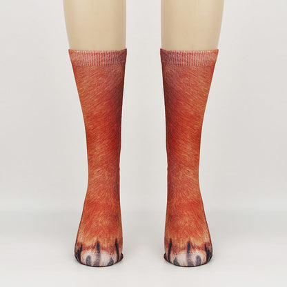 Chaussettes courtes grande taille motif pattes d'animaux 3D (3 paires) - Chien - EU38-44 (US5-10) - image 4