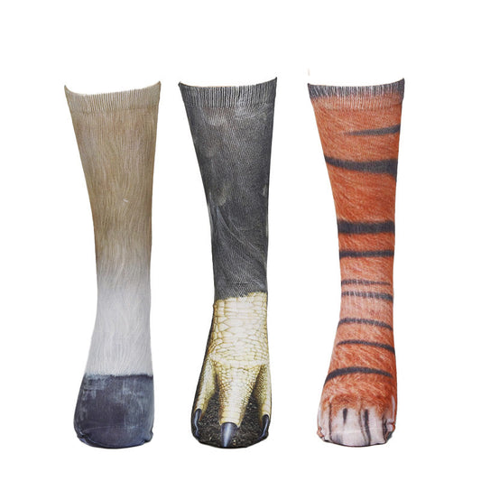 Chaussettes courtes grande taille motif cheval, aigle et tigre (3 paires) - Multicolore - EU38-44 (US5-10) - image 1