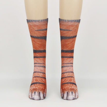 Chaussettes courtes grande taille motif cheval, aigle et tigre (3 paires) - Tigre - EU38-44 (US5-10) - image 6
