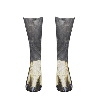 Chaussettes courtes grande taille motif cheval, aigle et tigre (3 paires) - image 10
