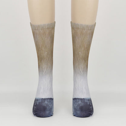 Chaussettes courtes grande taille motif cheval, aigle et tigre (3 paires) - Cheval - EU38-44 (US5-10) - image 7