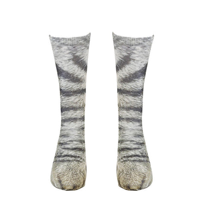 Chaussettes à motifs pattes de chat (3 paires) - Gris clair - EU38-44 (US5-10) - image 4