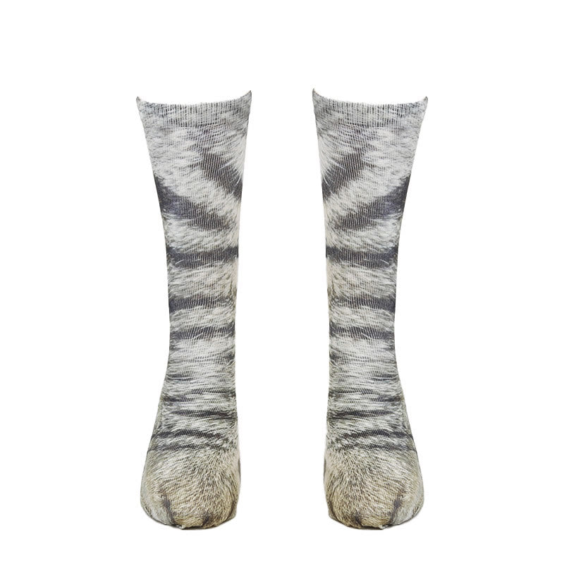 Chaussettes à motifs pattes de chat (3 paires) - Gris clair - EU38-44 (US5-10) - image 4