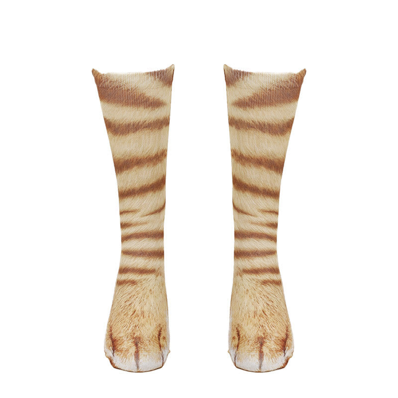 Chaussettes à motifs pattes de chat (3 paires) - Kaki - EU38-44 (US5-10) - image 5