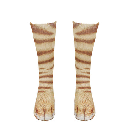 Chaussettes à motifs pattes de chat (3 paires) - Kaki - EU38-44 (US5-10) - image 5