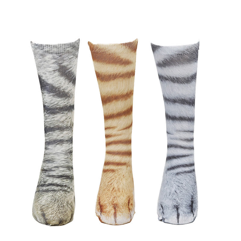Chaussettes à motifs pattes de chat (3 paires) - Multicolore - EU38-44 (US5-10) - image 0