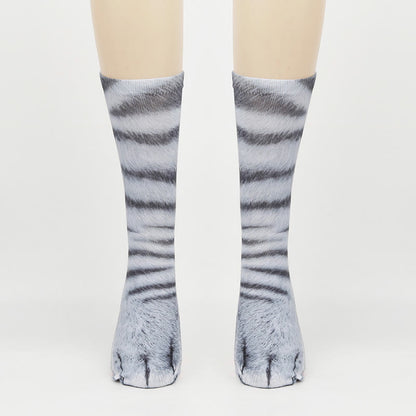 Chaussettes à motifs pattes de chat (3 paires) - image 1