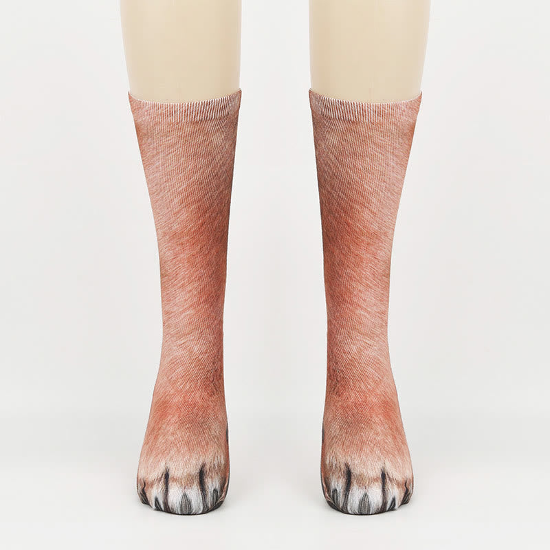 Chaussettes longues grande taille motif ours polaire, renard et léopard (3 paires) - Renard - EU38-44 (US5-10) - image 4