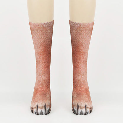 Chaussettes longues grande taille motif ours polaire, renard et léopard (3 paires) - Renard - EU38-44 (US5-10) - image 4