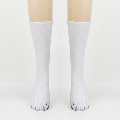 Chaussettes longues grande taille motif ours polaire, renard et léopard (3 paires) - Ours blanc - EU38-44 (US5-10) - image 2