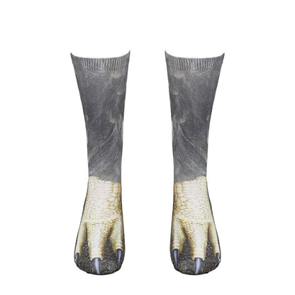 Chaussettes longues grande taille motif pattes d'aigle, lézard et léopard (3 paires) - image 6