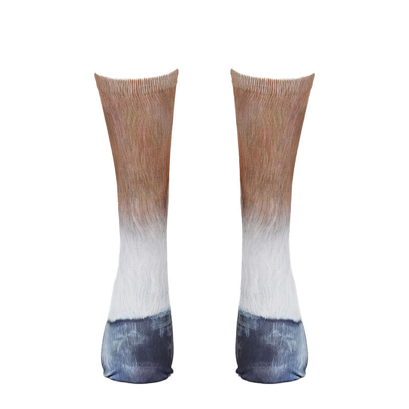 Chaussettes longues grande taille motif cochon, âne et cheval (3 paires)