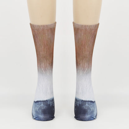 Chaussettes longues grande taille motif cochon, âne et cheval (3 paires)