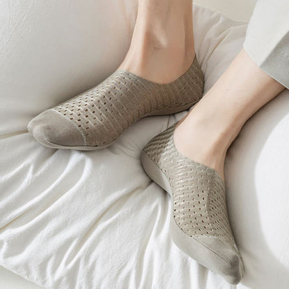 Chaussettes invisibles en maille de couleur unie grande taille (6 paires)