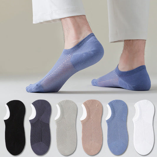 Chaussettes invisibles en coton respirant (6 paires) - Multicolore - EU39-44 (US6-10) - image 0