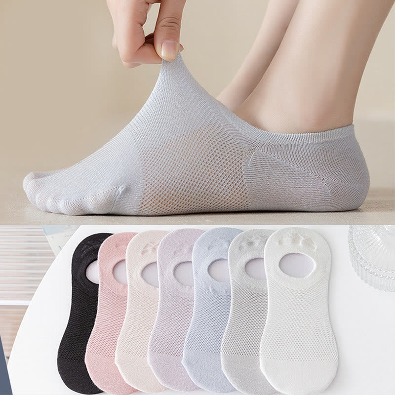 Chaussettes invisibles douces et unies (7 paires) - Multicolore - EU37-40 (US4-7) - image 0