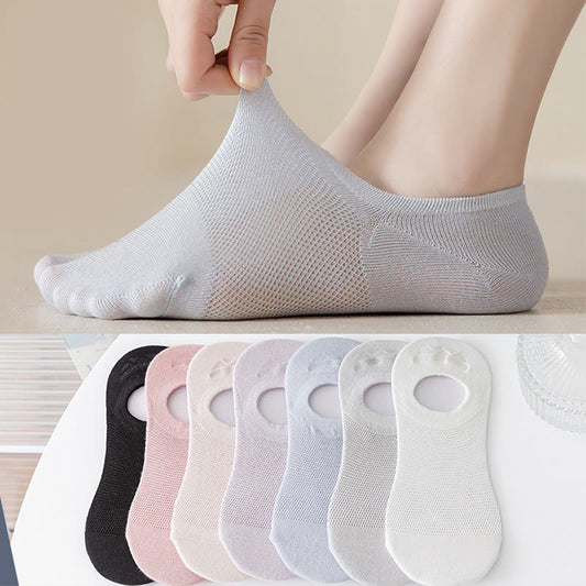 Chaussettes invisibles douces et unies (7 paires) - Multicolore - EU37-40 (US4-7) - image 0