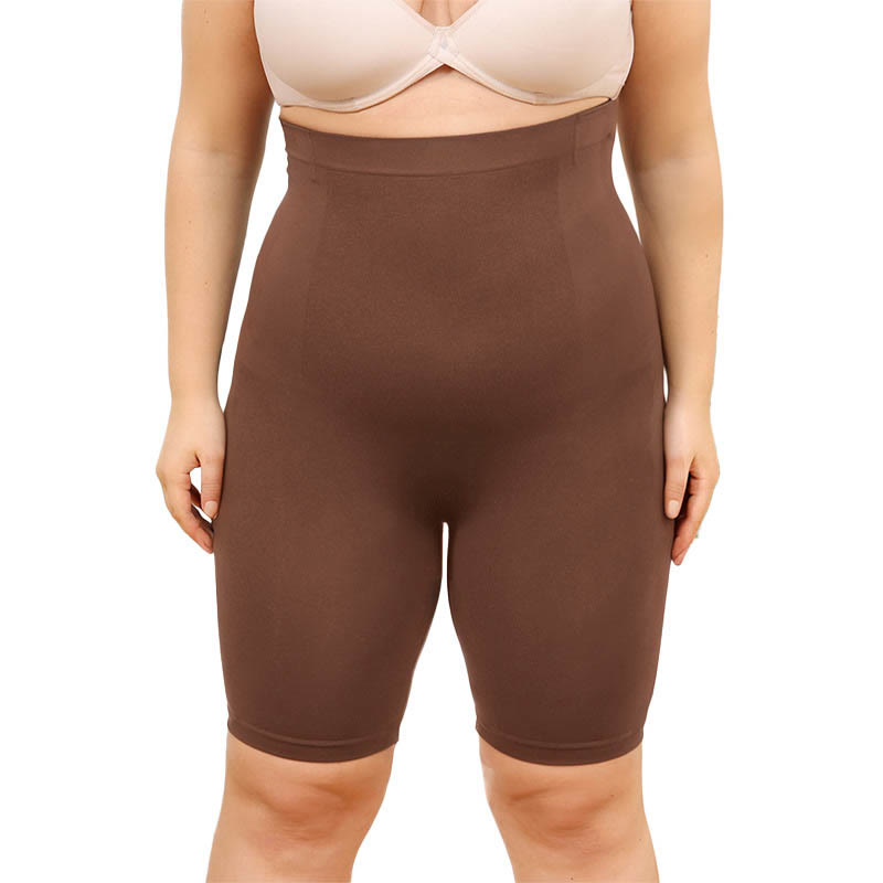 Short de compression taille haute grande taille - Café - 4XL - image 5