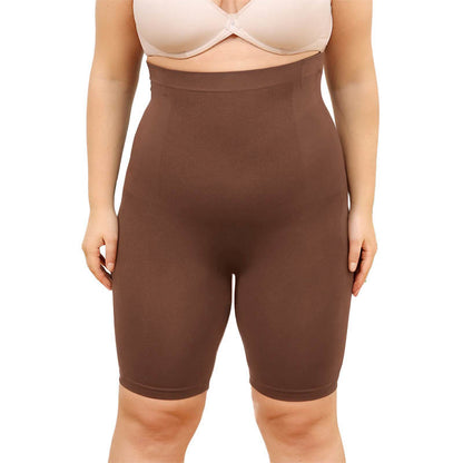 Short de compression taille haute grande taille - Café - 4XL - image 5