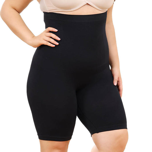 Short de compression taille haute grande taille - Noir - 4XL - image 0
