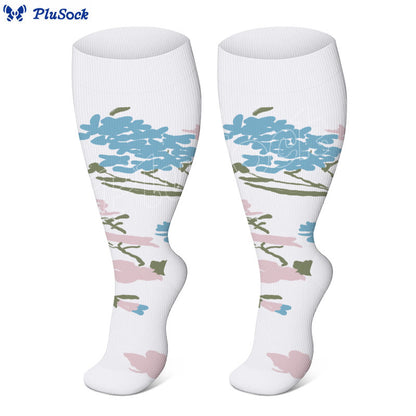 Chaussettes de compression grande taille à motif de fleurs et de papillons (4 paires) - image 6