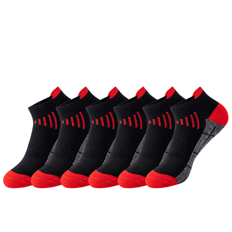 Chaussettes de compression à la cheville, grande taille, résistantes à la décoloration (6 paires) - Rouge - EU39-45 (US6-11) - image 9