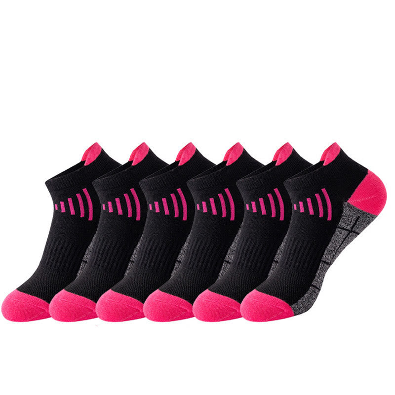 Chaussettes de compression à la cheville, grande taille, résistantes à la décoloration (6 paires) - Rose - EU39-45 (US6-11) - image 10