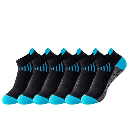 Chaussettes de compression à la cheville, grande taille, résistantes à la décoloration (6 paires) - Bleu - EU39-45 (US6-11) - image 12