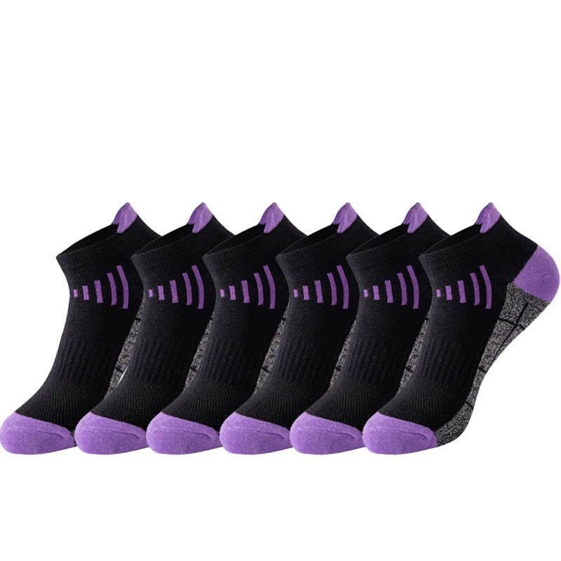 Chaussettes de compression à la cheville, grande taille, résistantes à la décoloration (6 paires) - Violet - EU39-45 (US6-11) - image 11