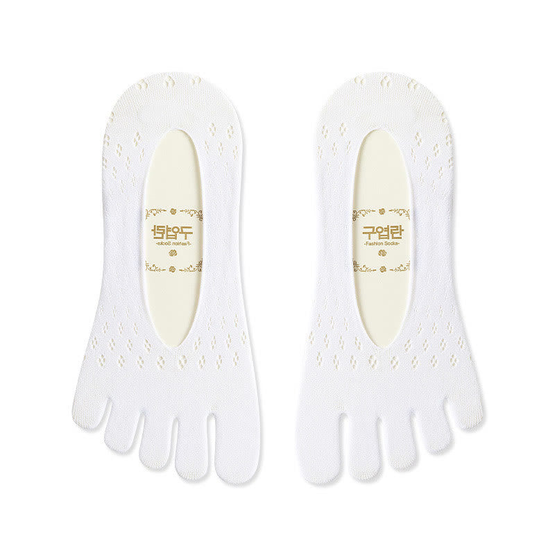 Chaussettes d'alignement en soie glacée (5 paires) - Blanc - EU36-40 (US3-7) - image 7