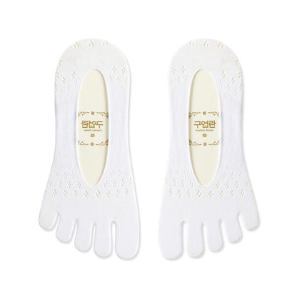 Chaussettes d'alignement en soie glacée (5 paires) - Blanc - EU36-40 (US3-7) - image 7