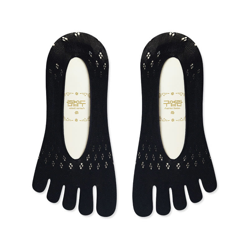 Chaussettes d'alignement en soie glacée (5 paires) - Noir - EU36-40 (US3-7) - image 9