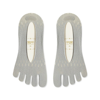 Chaussettes d'alignement en soie glacée (5 paires) - Gris - EU36-40 (US3-7) - image 10