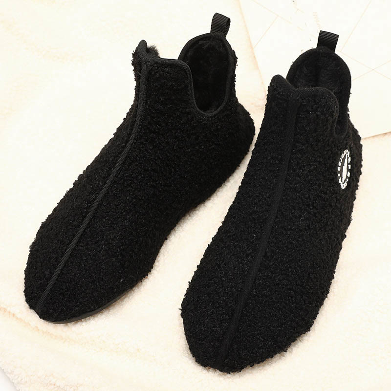 Chaussettes chaussons en peluche de couleur unie grande taille - image 7