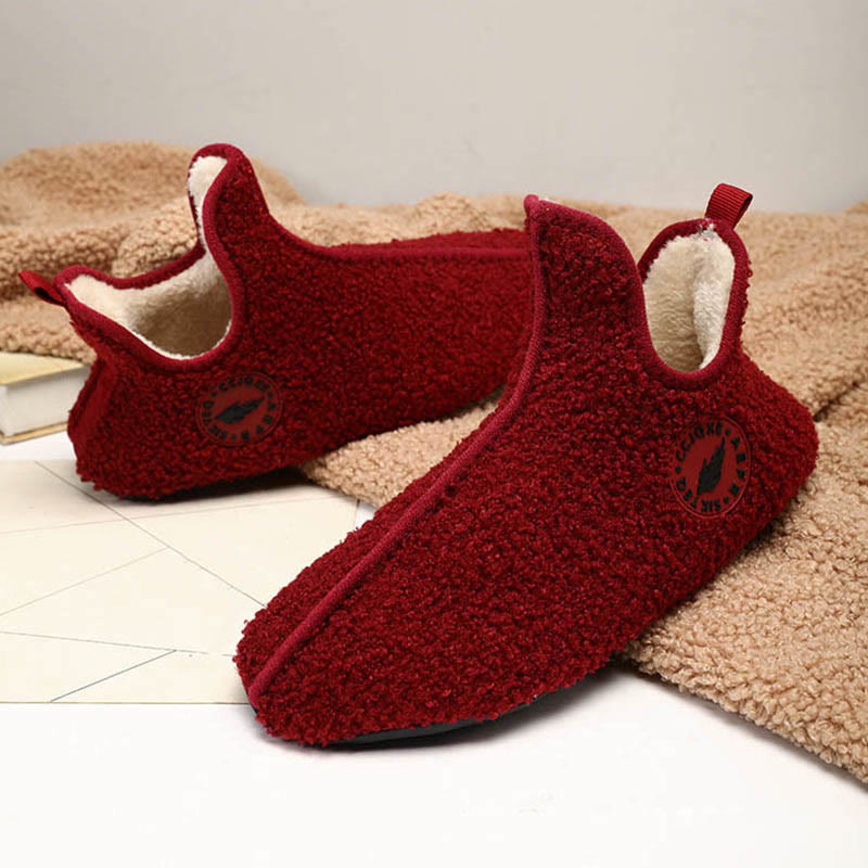 Chaussettes chaussons en peluche de couleur unie grande taille - image 10