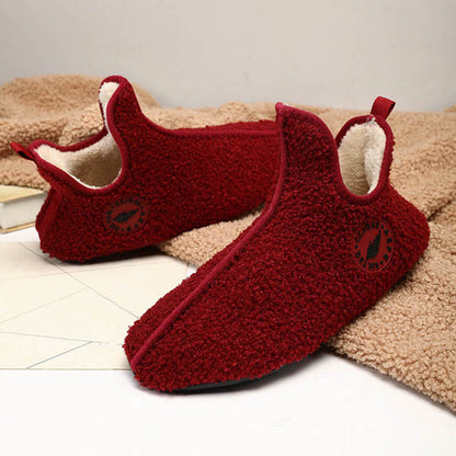 Chaussettes chaussons en peluche de couleur unie grande taille - image 10