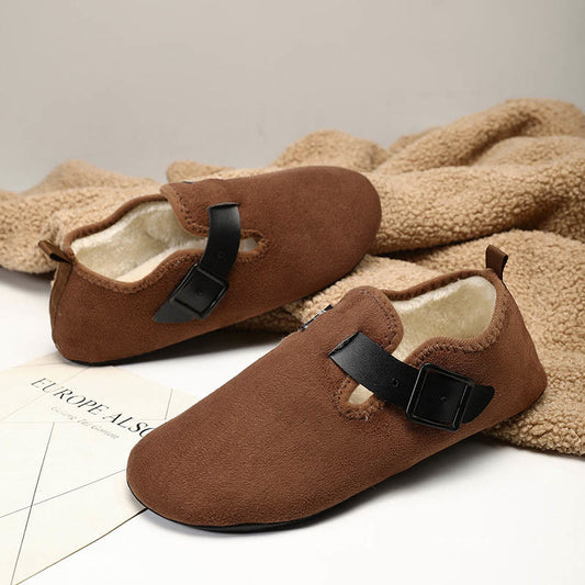 Chaussons-chaussettes style britannique grande taille - Brun - 3XL - image 0