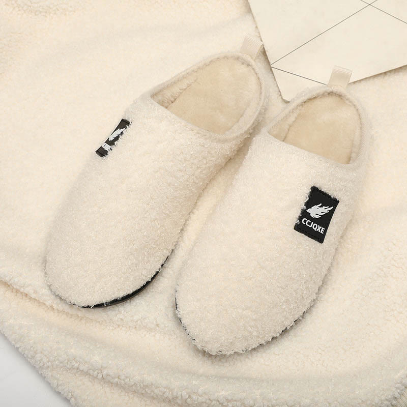 Chaussons classiques de couleur unie grande taille - Beige - 3XL - image 0