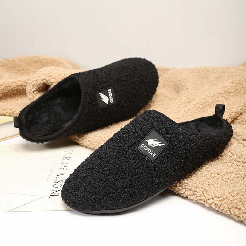 Chaussons classiques de couleur unie grande taille - Noir - 3XL - image 4