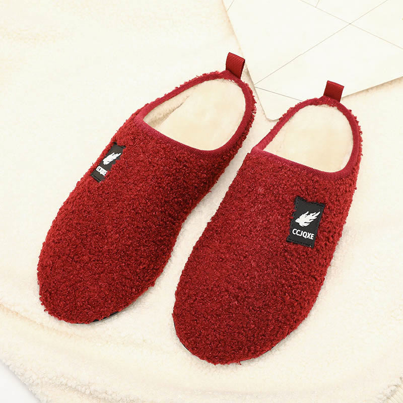 Chaussons classiques de couleur unie grande taille - Vin - 3XL - image 3