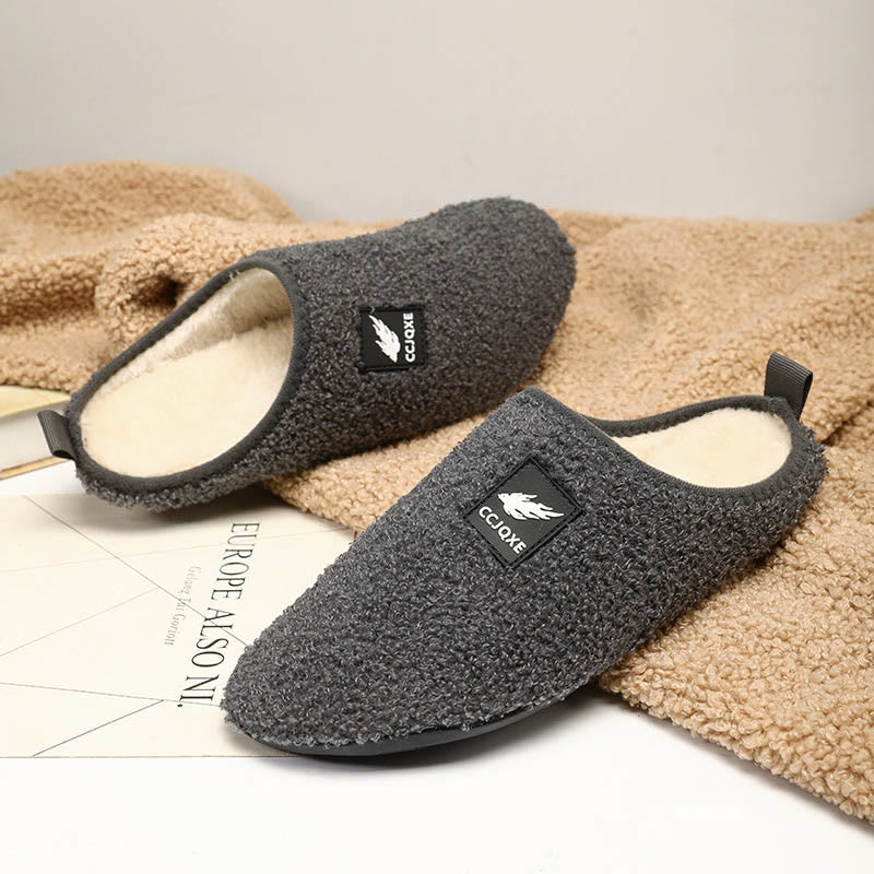 Chaussons classiques de couleur unie grande taille - Gris foncé - 3XL - image 10