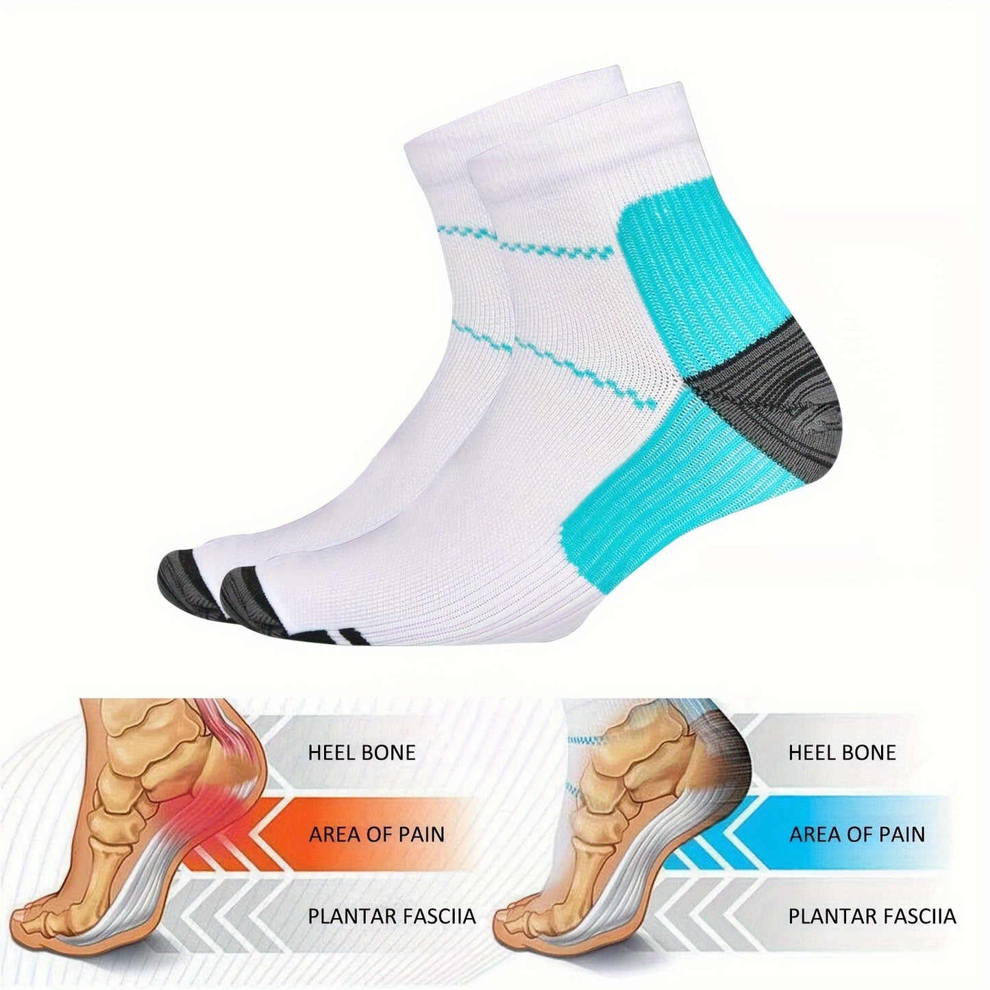 Chaussettes de sport élastiques de compression grande taille (10 paires)
