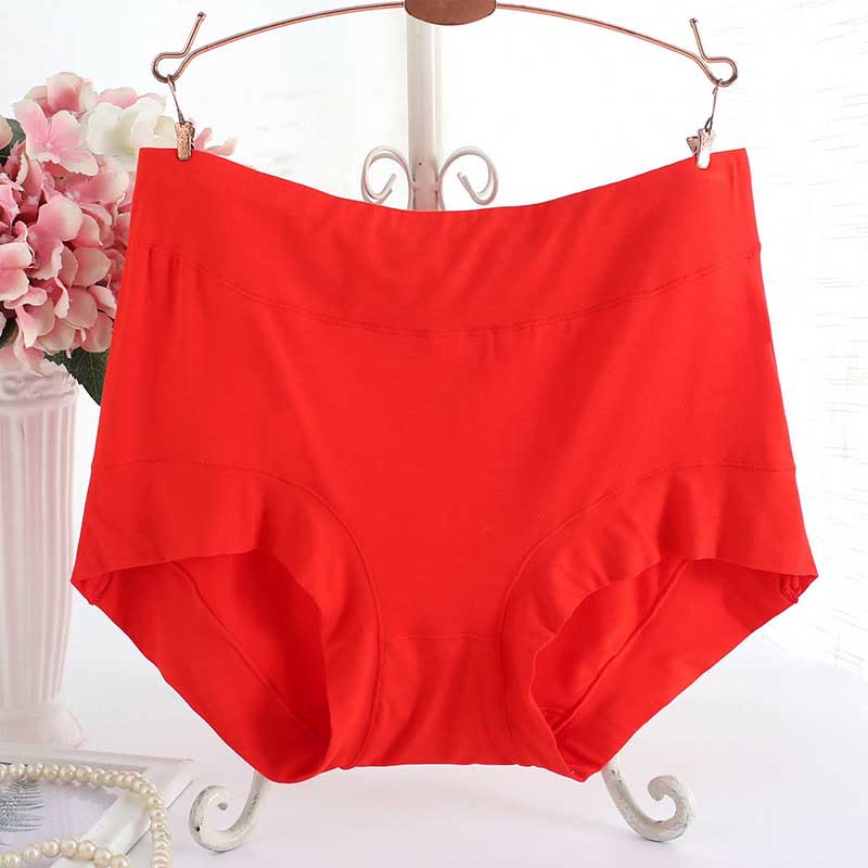 Culottes souples taille haute (paquet de 3) - Rouge - XL - image 1