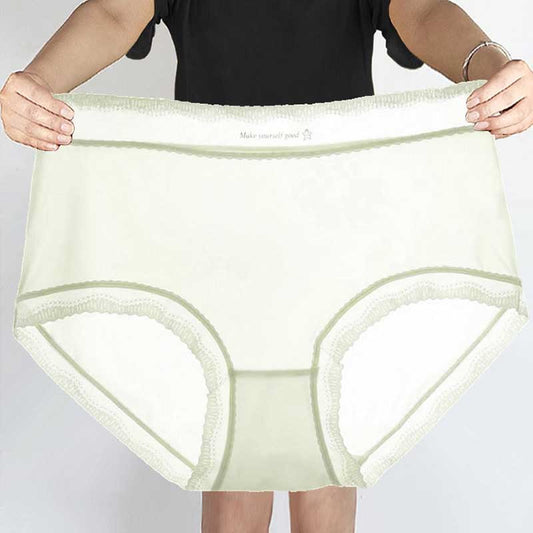Culotte taille haute en soie glacée (paquet de 5) - Vert - 3XL - image 0