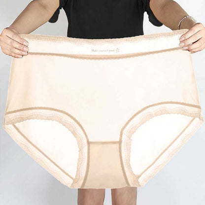 Culotte taille haute en soie glacée (paquet de 5) - Nu - 3XL - image 3