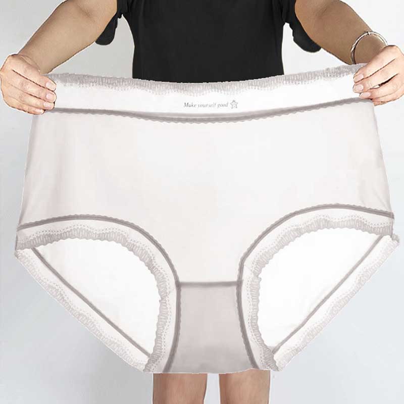 Culotte taille haute en soie glacée (paquet de 5) - Gris - 3XL - image 7