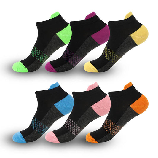Chaussettes de compression pour chevilles et pieds grande taille (6 paires) - Multicolore - EU36-44 (US3-10) - image 0