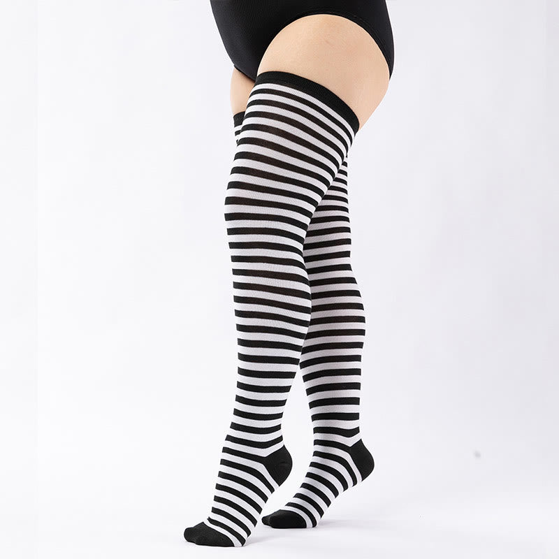 Chaussettes hautes à rayures grande taille (2 paires) - image 9