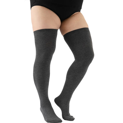Chaussettes hautes couleur unie grande taille (2 paires) - Gris foncé - Convient à 198 lb - image 13