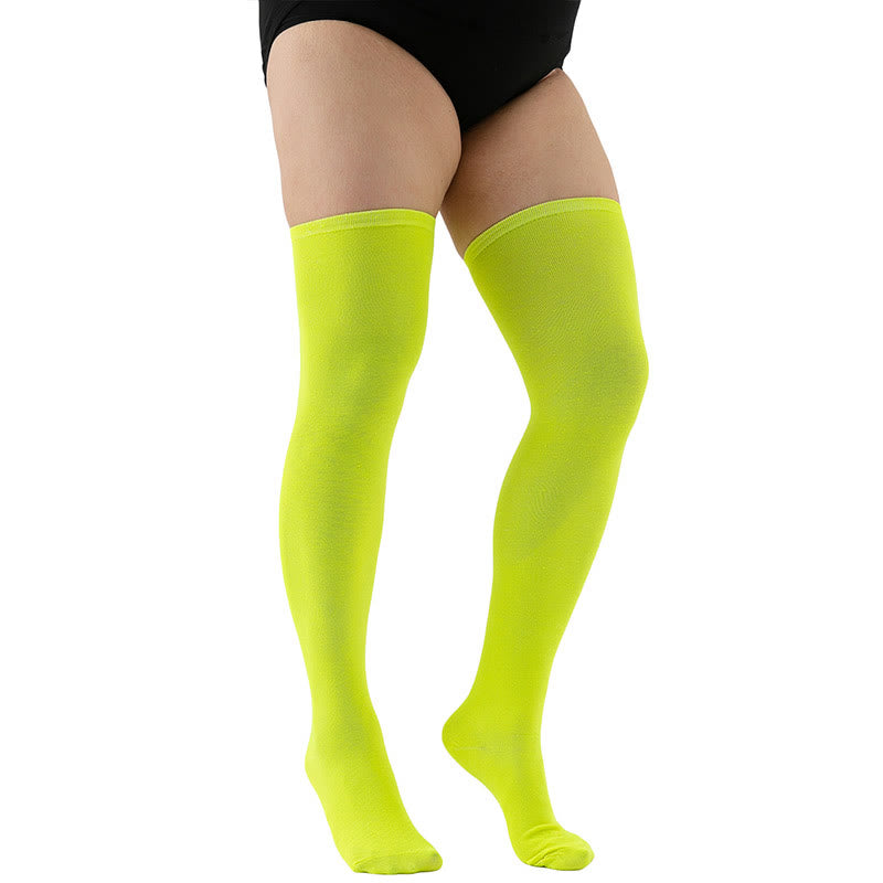 Chaussettes hautes couleur unie grande taille (2 paires) - Jaune - Convient à 198 lb - image 16
